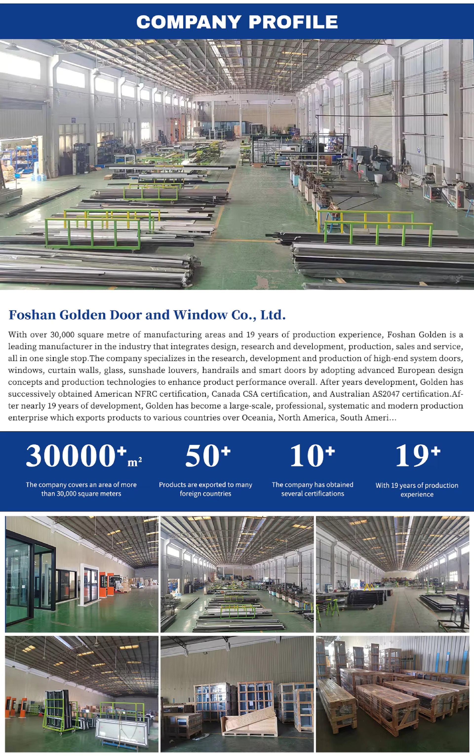 Foshan Golden Door and Window Co., Ltd Company Profile
